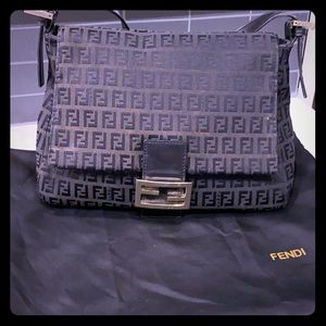Fendi Zucca Mama Baguette - Black